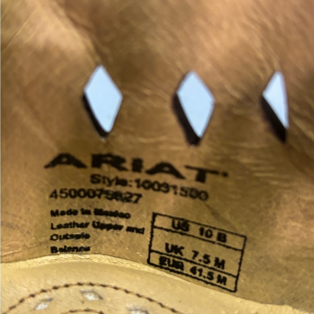 Ariat Tan Leather Ankle Boots with Cutout Design - Picture 3 of 7